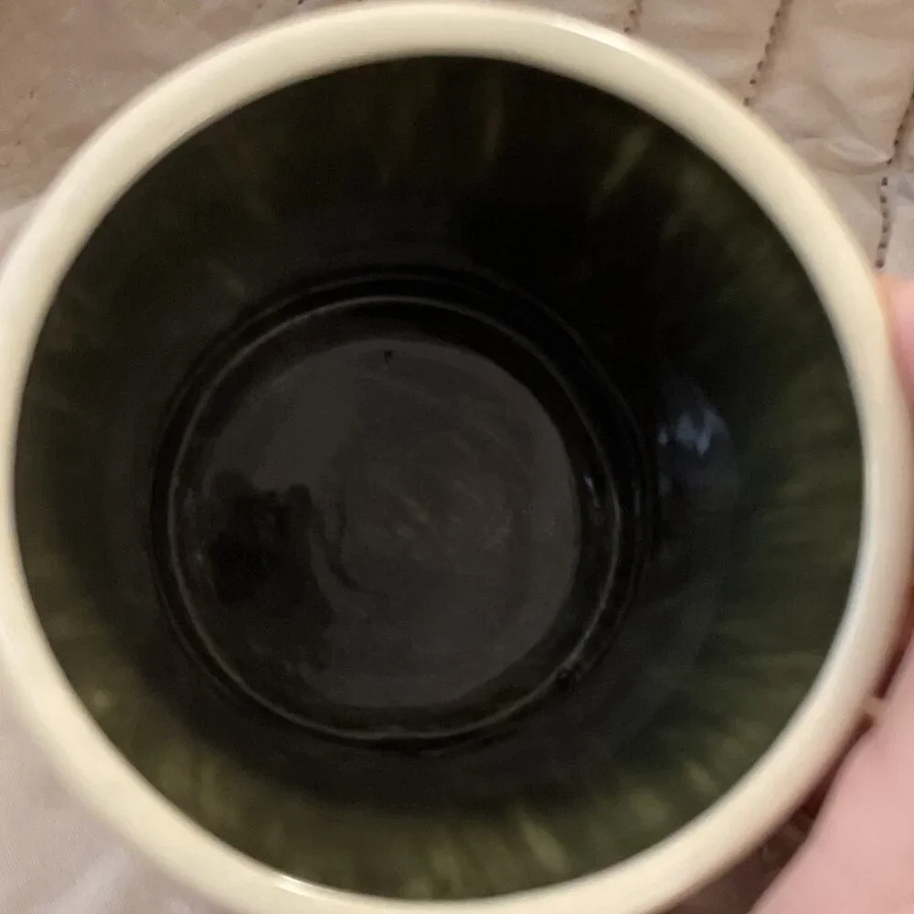 NEW W/ Acorn Charm Starbucks 2007 Ceramic Tree Leaves Coffee Mug Cup 12oz.‎ Tan